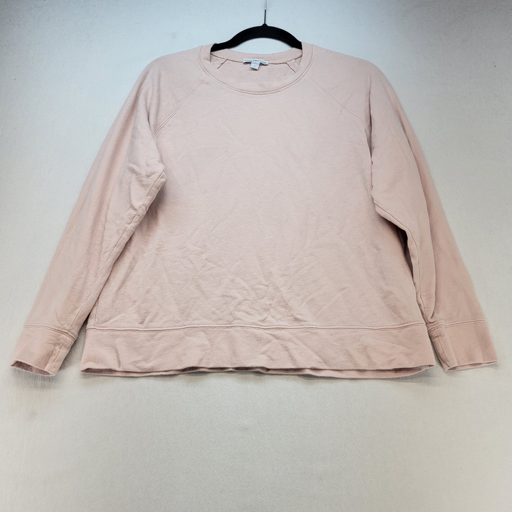 James Perse Sweatshirt Womens 1 Pink Crewneck Raglan Cotton Terry